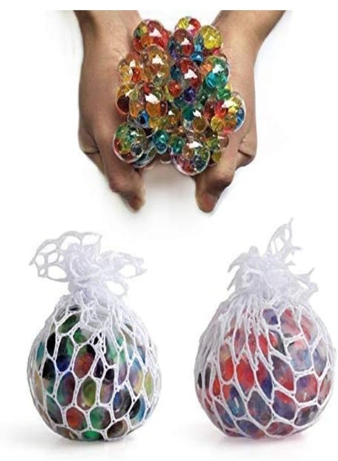 YOOKO® (Pack of 1) Rainbow Mesh Stress Ball, Sensory Squeeze Toy for Kids and Adults, Colourfull Squishy Ball - Image 3